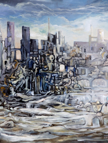 Peinture intitulée "Le Monde d'Alphée 3…" par Kizou Dumas, Œuvre d'art originale, Huile
