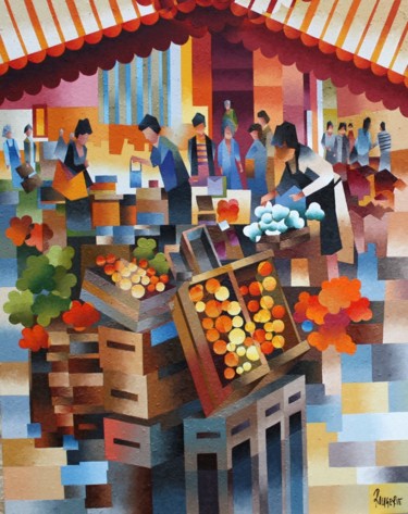 Peinture intitulée "MARCHE OCCITAN" par Jean Rougerie, Œuvre d'art originale, Huile
