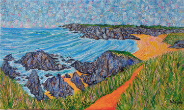 Painting titled "Donnant, Belle Ile…" by Virginie Le Roy, Original Artwork, Oil