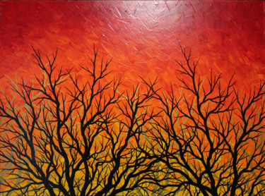 Forêt brasillante. Malerei mit dem Titel "Forêt brasillante." von Jonathan Pradillon, Original-Kunstwerk, Acryl Auf Keilrahmen aus Holz montiert