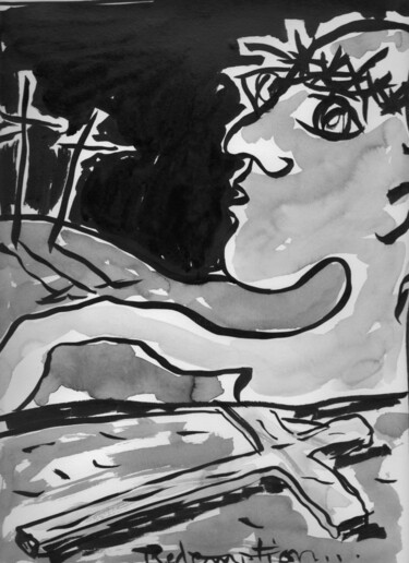 Malerei mit dem Titel "Rédemption 2" von T.Montana, Original-Kunstwerk, Tinte