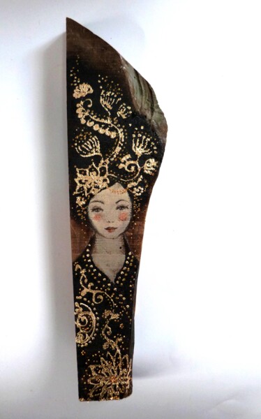 Painting titled "Poésie Or" by Loetitia Pillault, Original Artwork, Acrylic