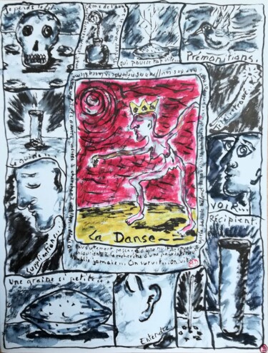 Painting titled "Prémonitions 36" by T.Montana, Original Artwork, Ink