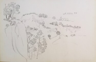 Drawing titled "LES OCRES DE ROUSSI…" by Michel Moskovtchenko, Original Artwork