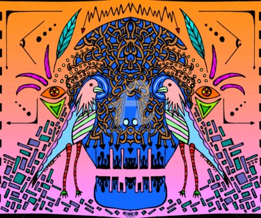 Dessin intitulée "-Vu-De-L'extérieur-" par Tchook.Os, Œuvre d'art originale, Stylo à bille