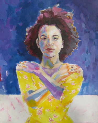 phoebe en robe jaune 92x73
