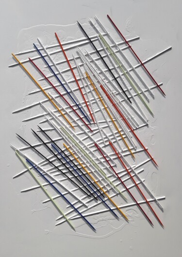 Peinture intitulée "mikado 2" par Claude Goasguen, Œuvre d'art originale, Acrylique