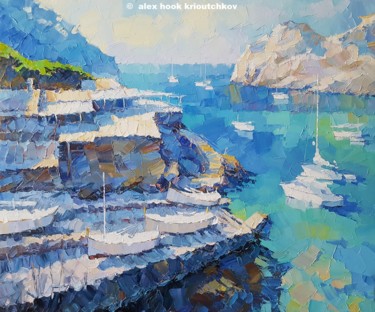 Pintura titulada "Cala Deia X" por Alex Hook Krioutchkov, Obra de arte original, Oleo