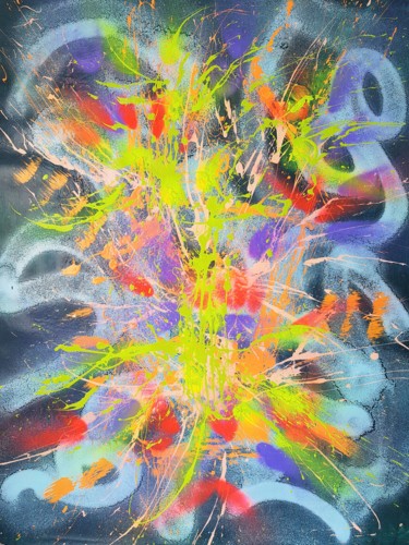 N° 70.32 Rodéo Peinture intitulée "N° 70.32 Rodéo" par Isa-L, Œuvre d'art originale, Acrylique Monté sur Châssis en bois