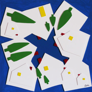 拼贴 标题为“Un lotissement (10)” 由Eva Rouwens, 原创艺术品, 拼贴