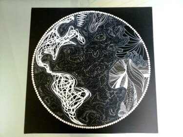Peinture intitulée "black earth" par Sandra.R - Un Pointctout, Œuvre d'art originale, Acrylique
