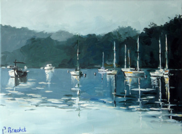 Peinture intitulée "bleu" par Pascal Brachet, Œuvre d'art originale, Huile