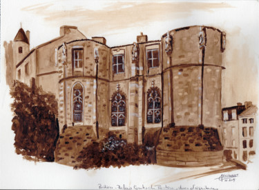Painting titled "Poitiers - Palais d…" by Alain Elshocht, Original Artwork, Pigments