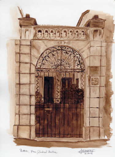 Painting titled "Poitiers 9 rue Géné…" by Alain Elshocht, Original Artwork, Pigments