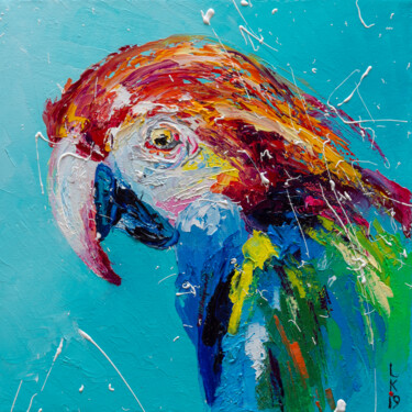 Peinture intitulée "PARROT" par Liubov Kuptsova, Œuvre d'art originale, Huile