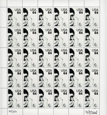Printmaking titled "Autoportrait USA 64…" by Hosszu, Original Artwork, Paper