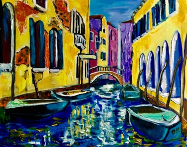 绘画 标题为“VENICE CANAL BRIDGE…” 由Olga Koval, 原创艺术品, 油