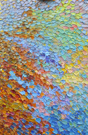 A breath of fresh air - Textured art, Blue Dot, Plein air 绘画 标题为“A breath of fresh a…” 由Olga Bezhina, 原创艺术品, 油 安装在木质担架架上