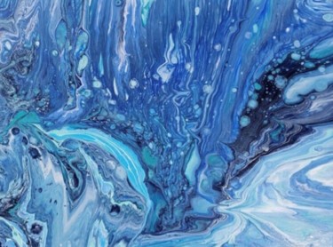 LE MONDE BLEU Peinture intitulée "LE MONDE BLEU" par Cendrique Nouchy-Desjeux (Cendrique Art), Œuvre d'art originale, Acrylique