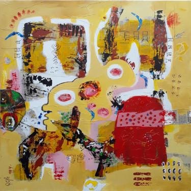 「Sans titre 280319」というタイトルの絵画 Jean Jacques Royoによって, オリジナルのアートワーク, アクリル ウッドストレッチャーフレームにマウント