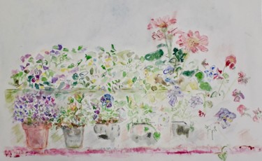 Pintura titulada "Bientôt le printemps" por Catherine Claude, Obra de arte original, Acuarela
