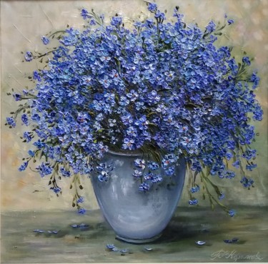 绘画 标题为“forget-me-nots flow…” 由Tatyana Korotkova, 原创艺术品, 油