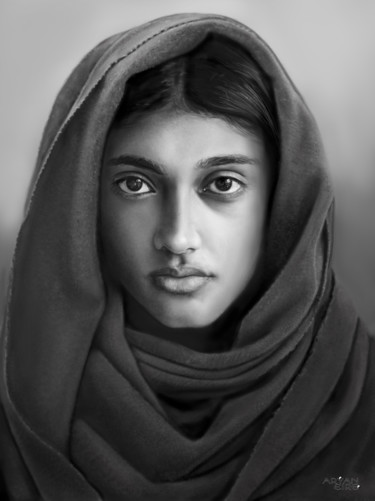 Arts numériques intitulée "Regard" par Aryaneire, Œuvre d'art originale, Peinture numérique