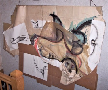 Dessin intitulée "Grand assemblage de…" par Servin, Œuvre d'art originale, Crayon