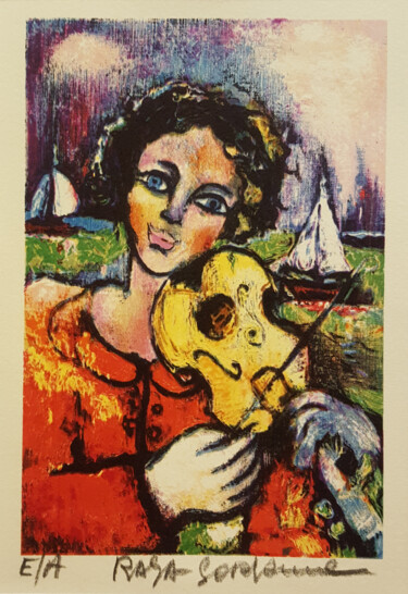 印花与版画 标题为“Musique en Bretagne” 由Raya Sorkine, 原创艺术品, 光刻技术