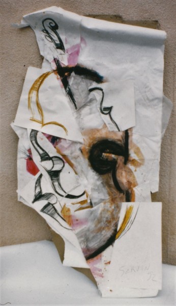 Dessin intitulée "Très grand violon r…" par Servin, Œuvre d'art originale, Crayon