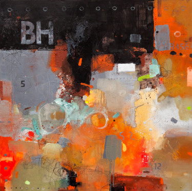 Painting titled "Corrosion of metal-3" by Viktor Sheleg, Original Artwork, Oil