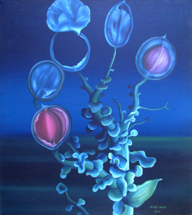 Peinture intitulée "Lichens" par Vinko Hlebs, Œuvre d'art originale, Huile