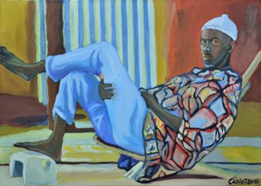 Peinture intitulée "le Chef du Village" par Christophe Cadiot, Œuvre d'art originale, Huile