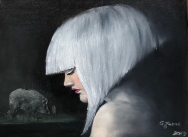 Peinture intitulée "Zadumana" par Grazyna Jezak, Œuvre d'art originale, Huile