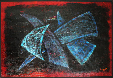 Pintura intitulada "elans-bleus.jpg" por Patrick Sagot, Obras de arte originais, Óleo