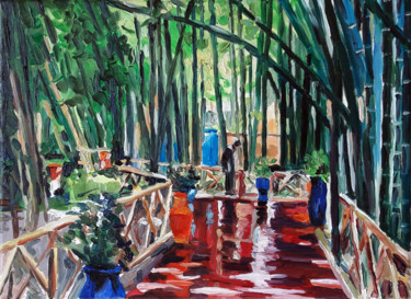 Peinture intitulée "majorel - le jardin" par Pascal Brachet, Œuvre d'art originale, Huile