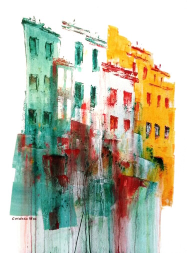 Peinture intitulée "AVENUE DU 13 DECEMB…" par Cardoso Manu, Œuvre d'art originale, Acrylique Monté sur Châssis en bois