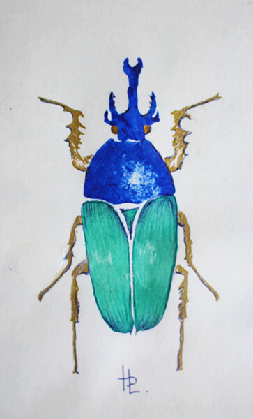 Collages titled "mecynorrhina.jpg" by Hélène Lacquement, Original Artwork, Paper