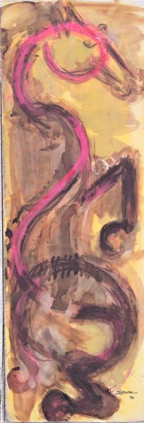 Peinture intitulée "Cheval de cirque" par Servin, Œuvre d'art originale, Gouache