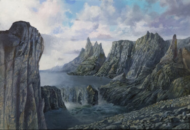 Schilderij getiteld "paysage fictif" door Franzart, Origineel Kunstwerk, Olie