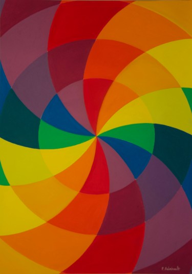 Peinture intitulée "Chromatic Spiral" par Patrice Preveirault, Œuvre d'art originale, Pastel