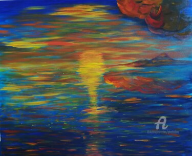 Peinture intitulée "Coucher de soleil N…" par Marie Phebidias, Œuvre d'art originale, Acrylique Monté sur Châssis en bois