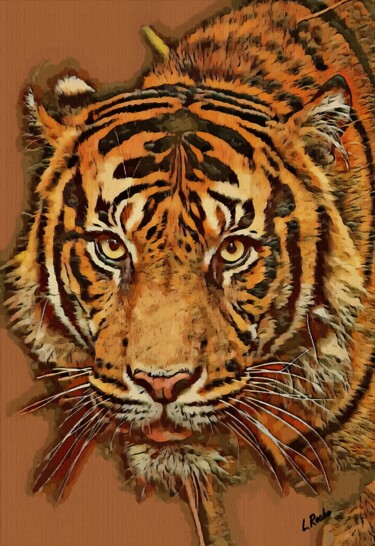 Mirada Bang - Tiger - Mix media on panel-60x45 cm