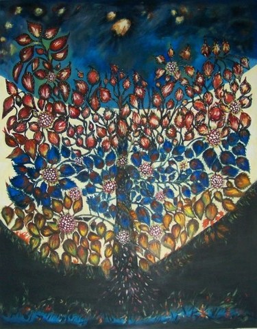 Arbre de Vie de Séraphine Louis Peinture intitulée "Arbre de Vie de Sér…" par Maryse Curinier-Rochette, Œuvre d'art originale, Huile