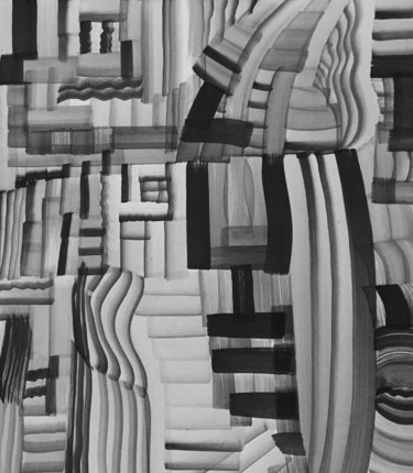 Painting titled "树林k" by Zhao Le Men, Original Artwork, Graphite