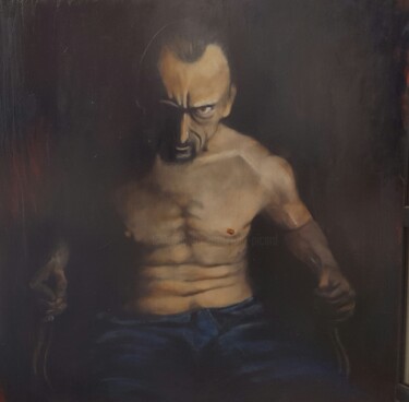 Peinture intitulée "autoportrait buste" par Philippe Picard, Œuvre d'art originale, Huile