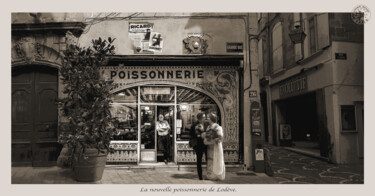 La nouvelle poissonnerie de Lodève. Arts numériques intitulée "La nouvelle poisson…" par Patrick Danion (spasp), Œuvre d'art originale, Photo montage