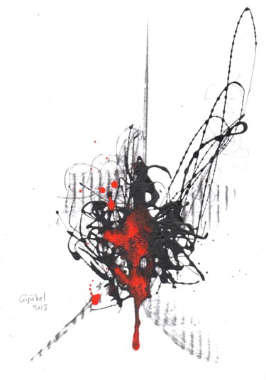 Desenho intitulada "Soupir" por Gipéhel, Obras de arte originais, Carvão