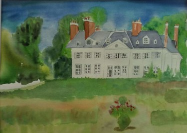 Peinture intitulée "Château de la Chesn…" par Pascale Coutoux, Œuvre d'art originale, Aquarelle