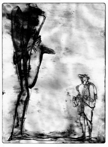 印花与版画 标题为“DUET, dry point” 由Zoja Trofimiuk, 原创艺术品, 雕刻